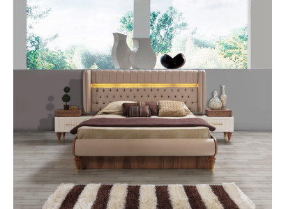 Bed Upholstery Design Luxury Double Hotel Chesterfield Wood Furniture new