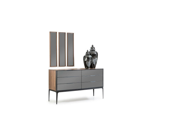 Chest of drawers Practical for the bedroom Black with storage space 139cm sideboard