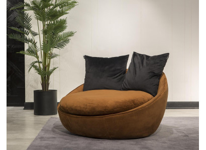 Round Armchair Relax Chair Upholstery Single Seater Couch Furniture Padded Round