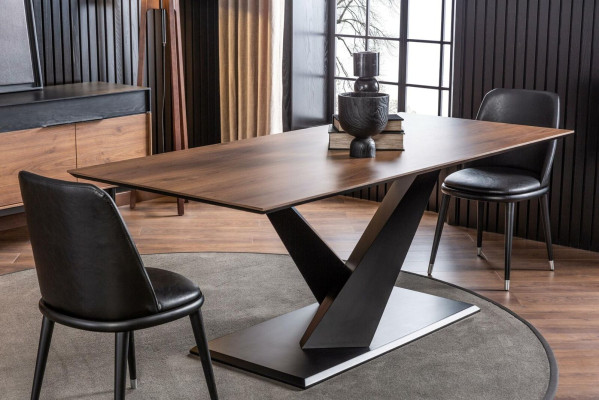Column table kitchen table luxury in modern style brown table 208x92cm