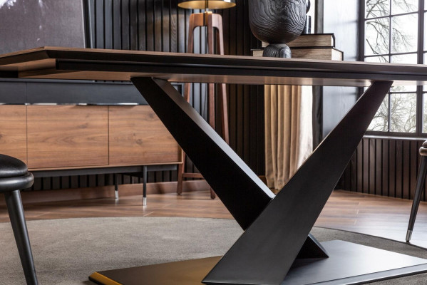 Column table kitchen table luxury in modern style brown table 208x92cm