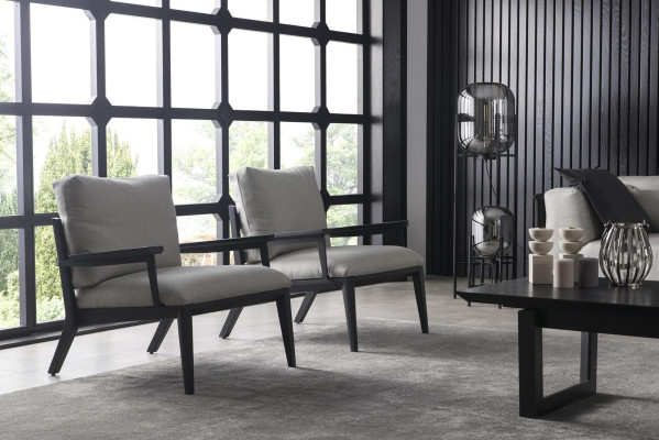 Luxury Armchair Couch Single Seat Relax Chairs Black Frame Upholstery Chair