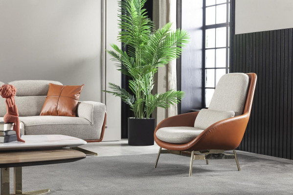 Armchair Living room Armchair Relax Chairs Club Lounge Furniture Brown Sofa