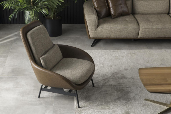 Living room Armchair Recliner Relax Chairs Club Lounge Furniture Brown Sofa