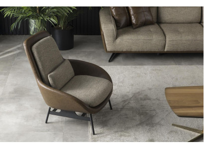 Living room Armchair Recliner Relax Chairs Club Lounge Furniture Brown Sofa