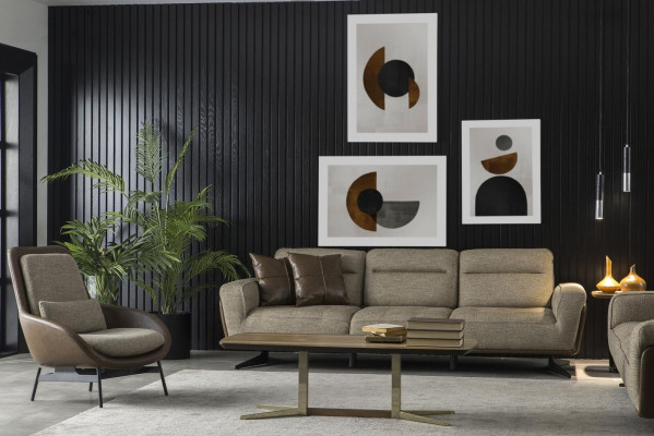 Living room Armchair Recliner Relax Chairs Club Lounge Furniture Brown Sofa
