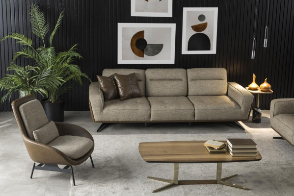 Living room Armchair Recliner Relax Chairs Club Lounge Furniture Brown Sofa
