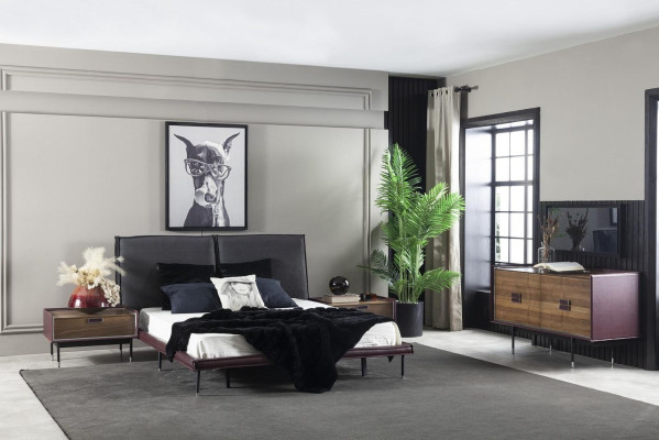 Luxury Bedside table Brown Bedroom Bedside tables Loft Modern Console