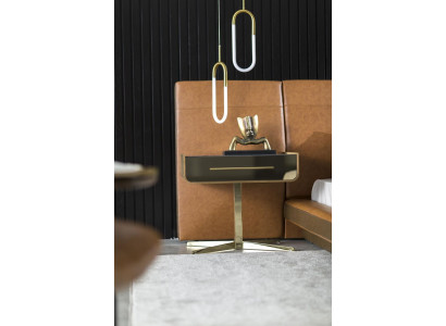 Luxury Bedside table Glass Gold Bedroom Bedside tables Loft Modern Metal