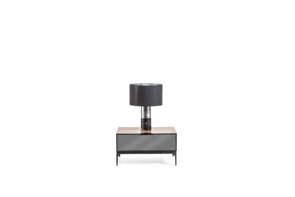 Luxury Bedside table with glass fronts Brown Side table Bedside tables Hotel