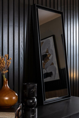 Mirror Luxurious Stand Wall mirror Black Frame Style 100x46