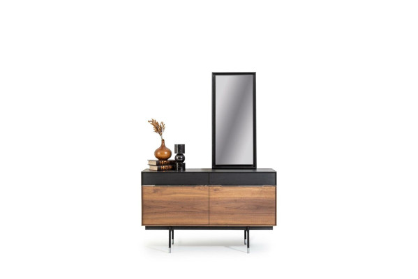 Mirror Luxurious Stand Wall mirror Black Frame Style 100x46