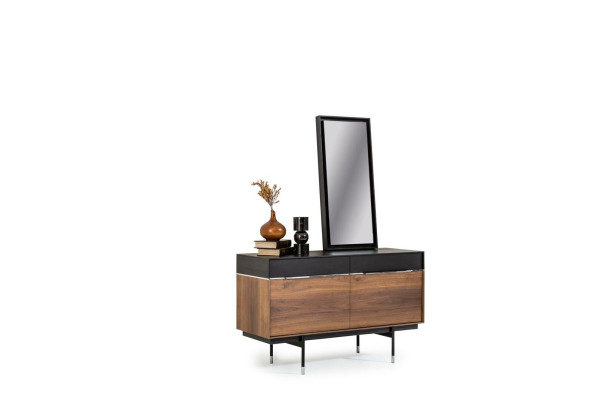 Mirror Luxurious Stand Wall mirror Black Frame Style 100x46