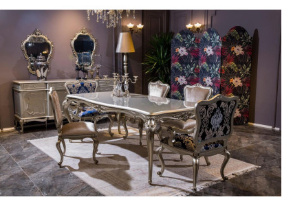 Luxury Dining room Set Table + 6x armchairs Chair Dining set dining set 7 pieces