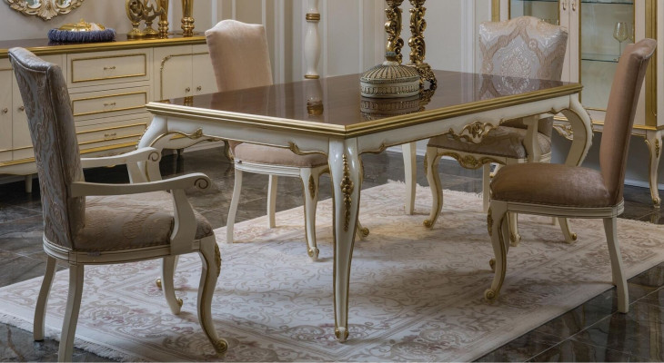 Dining room Dining table Chair Set Group Suite Table Tables Suite Luxury 5-piece.