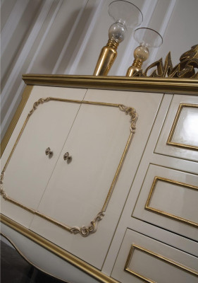 Design Dining room Set 8pcs Dining table Chair Chest of drawers Display case Mirror Tables Wood