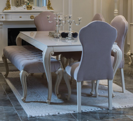Dining room set design suite 6 pieces. Wood Furniture 4x Chair Table Stool Group new