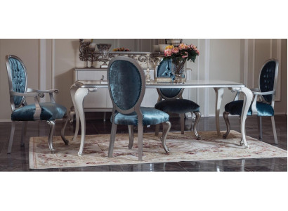 Dining room Table Suite Classic chair group 4x chairs 5 pieces. Set Seating group