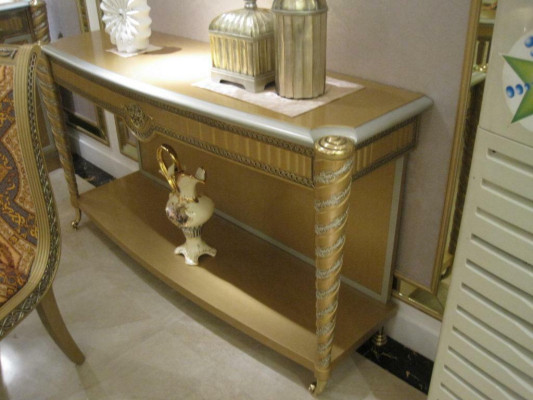 Noble Designer Console Wood Style Furniture Antique Style Consoles Baroque Rococo gold new