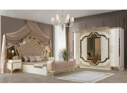 Bedroom Set Bed 2x Bedside tables Design Luxus new 5tlg White