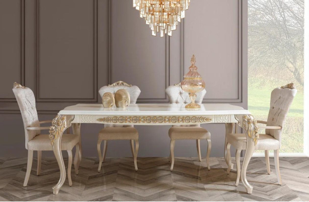 Dining room set Dining set Dining table with 6x chairs Modern 8-piece suite