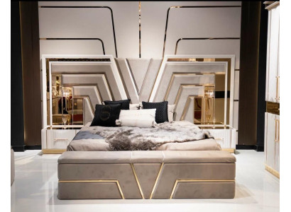 Bedroom Set Bed 2x Bedside tables Luxury new 3-piece Design Modern Wood