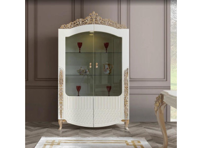 Display case standing shelf new Living room Design Furniture modern Wood / Glass White