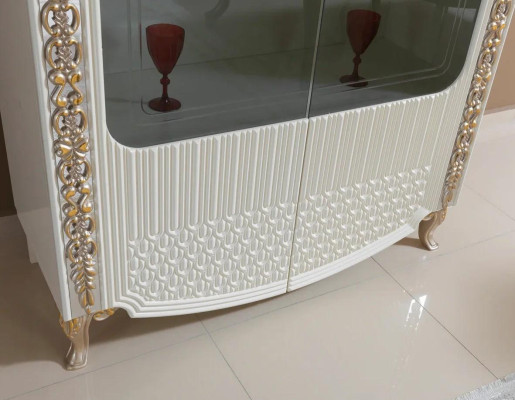 Display case standing shelf new Living room Design Furniture modern Wood / Glass White