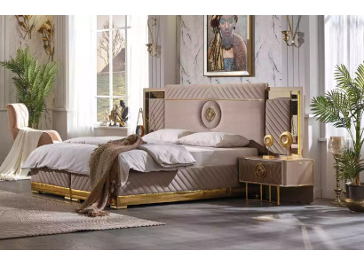 Luxury Bed 2x Bedside tables Set Beds new Double bed Bedroom -Set 3pcs