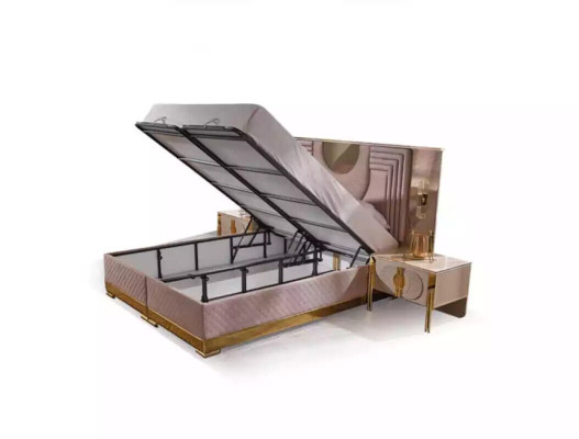 Bedroom Suite Bed 2x Bedside tables Bed frame Hotel bed 3 pieces