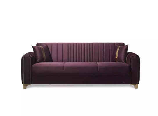 Purple Three Seater Living room 3-Seater Couches Upholstery Furniture Textile Sofa