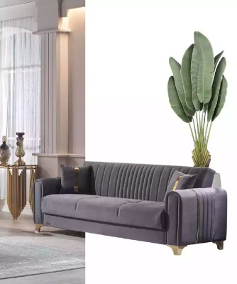Purple Three Seater Living room 3-Seater Couches Upholstery Furniture Textile Sofa