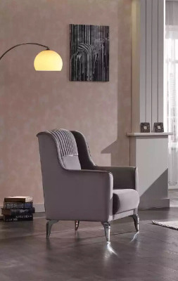 Gray armchair upholstered armchair reclining chair reclining chair seating furniture