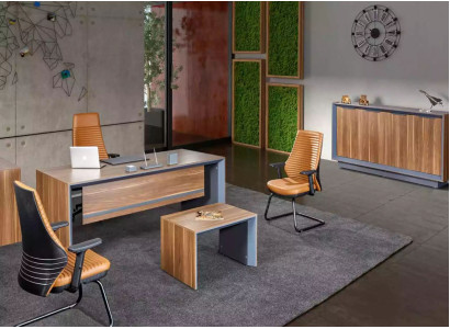 Luxury Study room Wooden Furniture Desk Coffee table Sideboard Brown