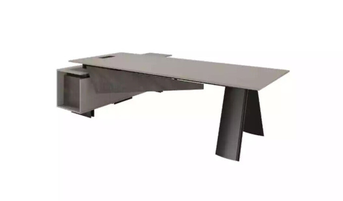 Large Gray Corner desk Study room furniture Modern Design Luxury