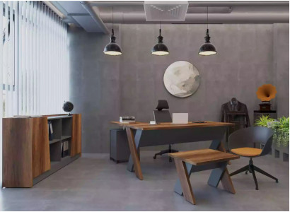 Desk Coffee table Bookshelf Study room Office Modern Brown