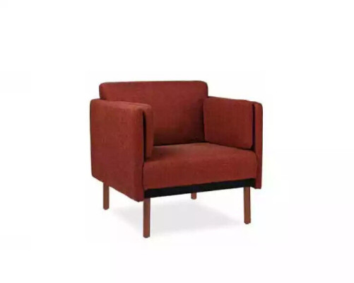 Designer Armchair Sofa bed Luxury Upholstered Seat Textile Modern Wood Red