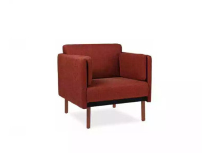 Designer Armchair Sofa bed Luxury Upholstered Seat Textile Modern Wood Red