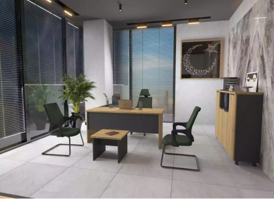Corner desk Office Furnishings Boss Room Modern Design Desk Brown