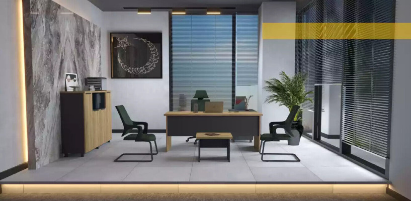 Corner desk Office Furnishings Boss Room Modern Design Desk Brown