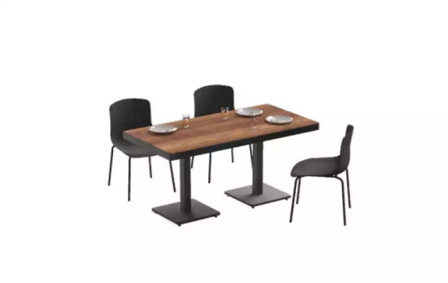 Modern Dining table Solid wood Furniture Dining room furniture Brown Stainless steel furniture