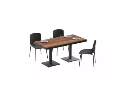 Modern Dining table Solid wood Furniture Dining room furniture Brown Stainless steel furniture