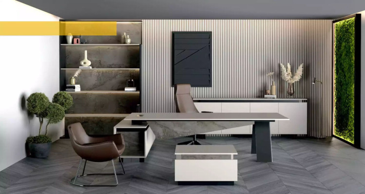 Gray Designer Coffee table with shelves Study room furniture Wooden furniture