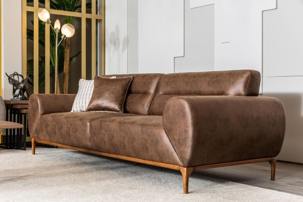Sofa set three-seater armchair brown upholstered sofa gray couches sofas