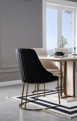 Suite Dining set Dining room Dining table Chairs 9pcs Luxury White Sideboard