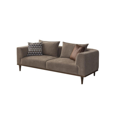 Couch set four-seater three-seater brown fabric sofa upholstered sofa couch