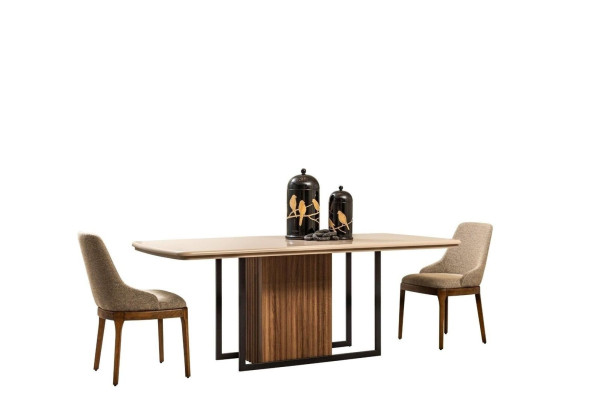 Dining room Dining set Complete e Dining table Chairs 9-piece beige dinette set