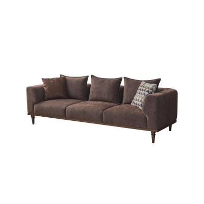 Four Seater Sofa 4 Seater Couch Brown Fabric Sofa Upholstered Sofa Modern