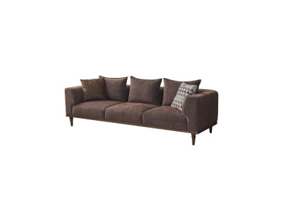 Four Seater Sofa 4 Seater Couch Brown Fabric Sofa Upholstered Sofa Modern