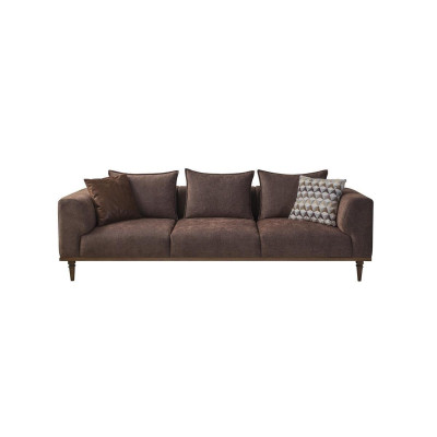 Four Seater Sofa 4 Seater Couch Brown Fabric Sofa Upholstered Sofa Modern